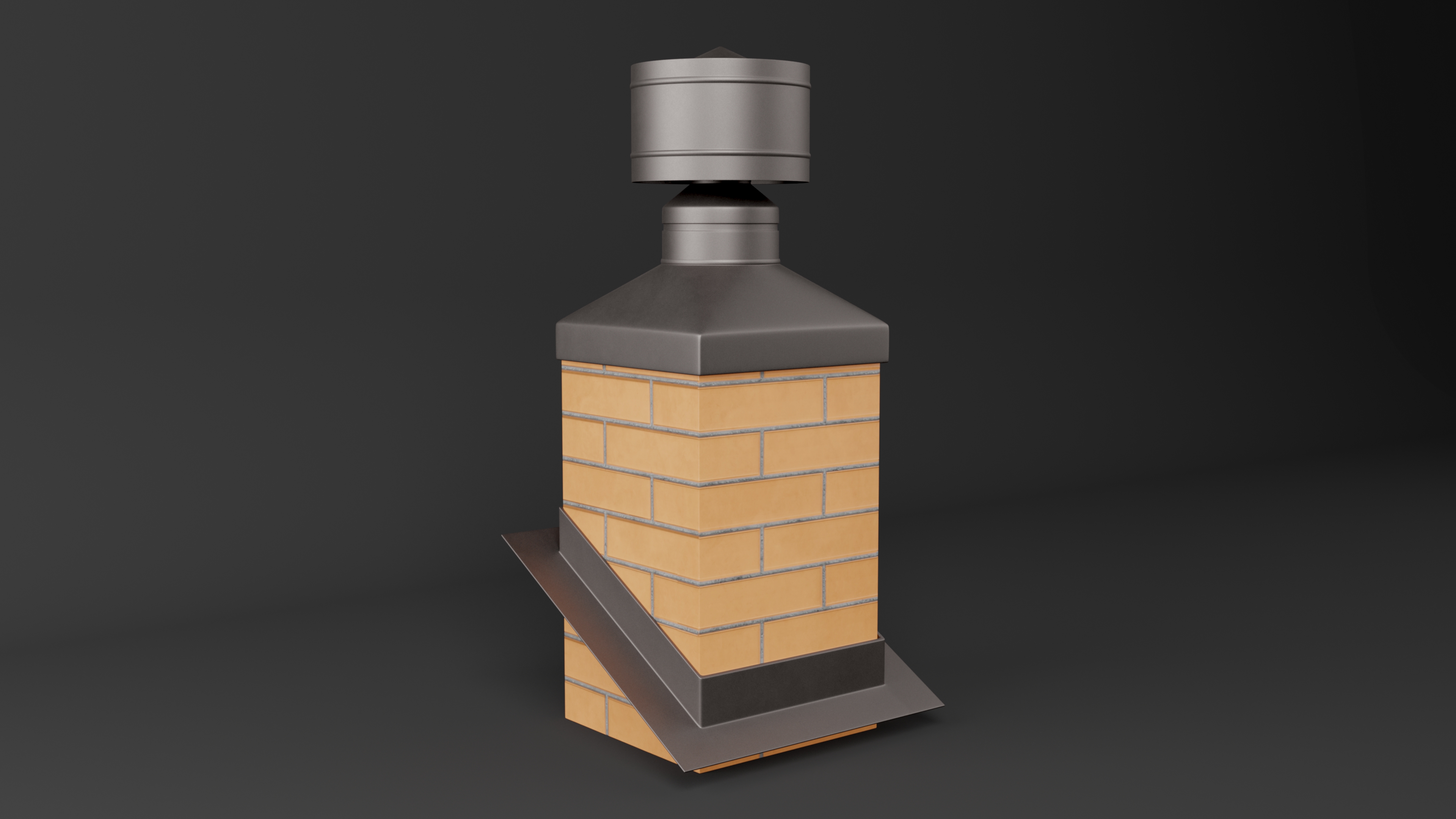 Fireplace Insert Chimney Brick Corner Base 3D