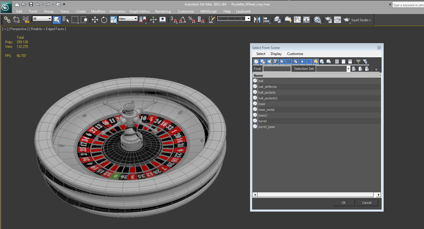 Roulette Wheel 3D model