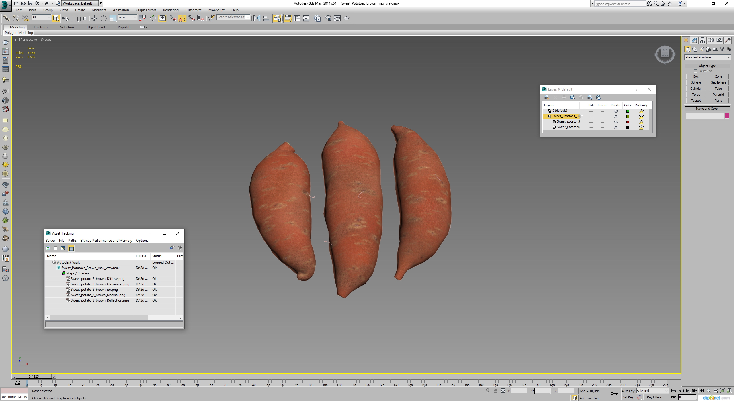 3D model Sweet Potatoes Brown