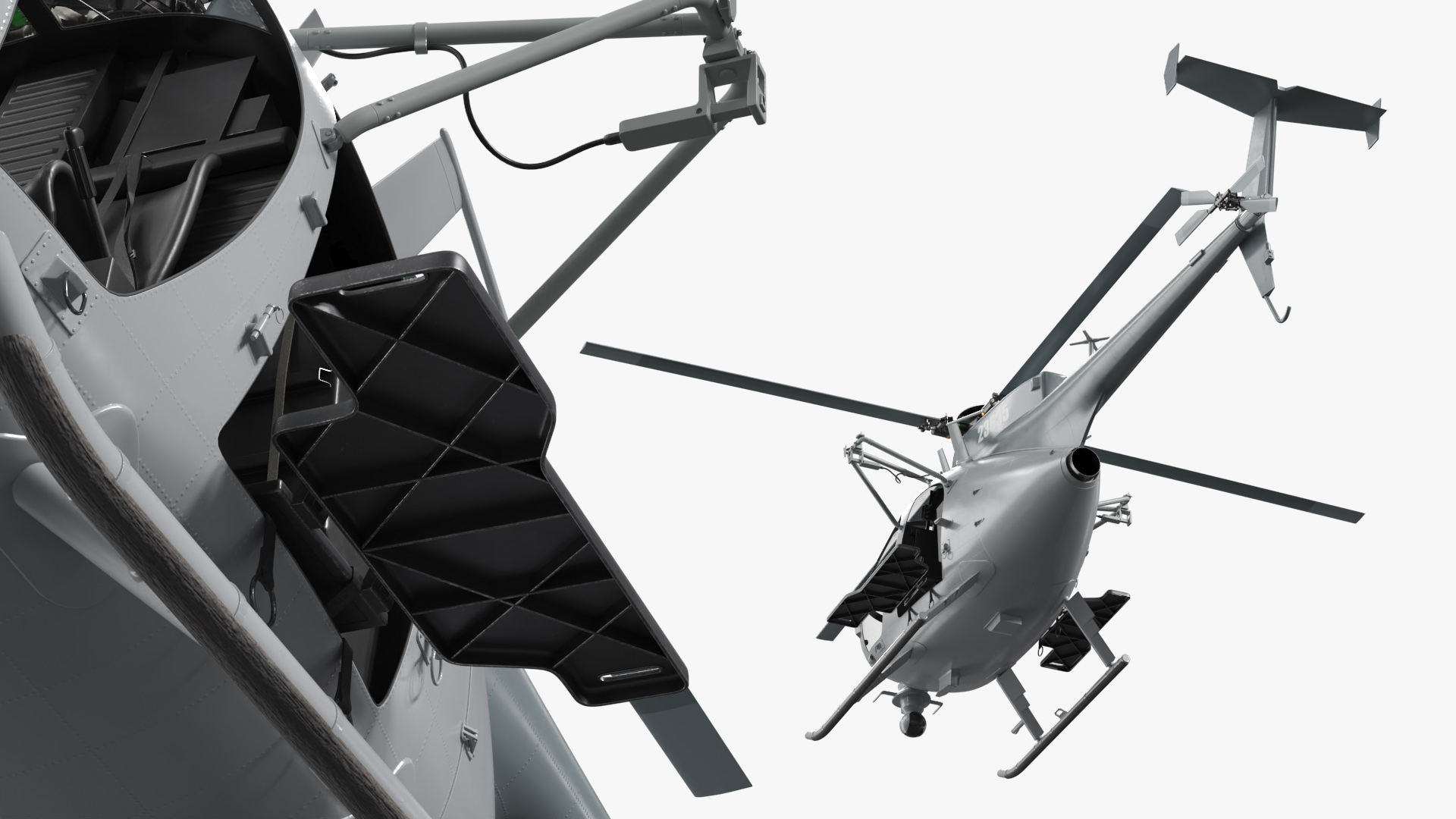 Tactical Recon Helicopter with Side Platform - view 7