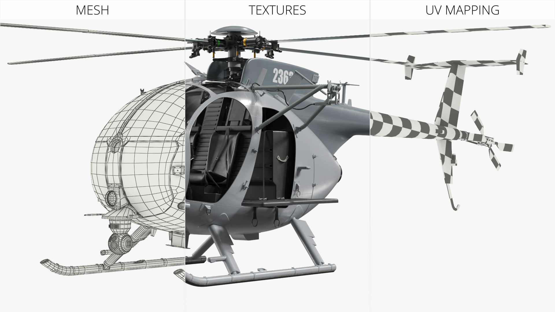 Tactical Recon Helicopter with Side Platform - view 9