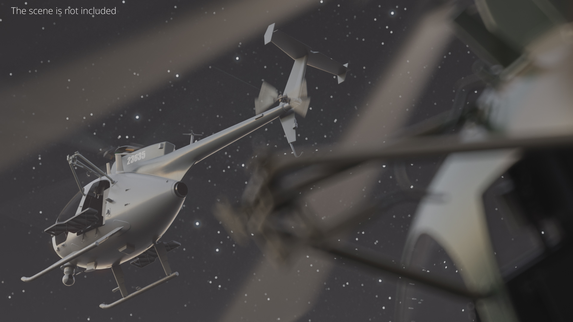 Tactical Recon Helicopter with Side Platform - view 3