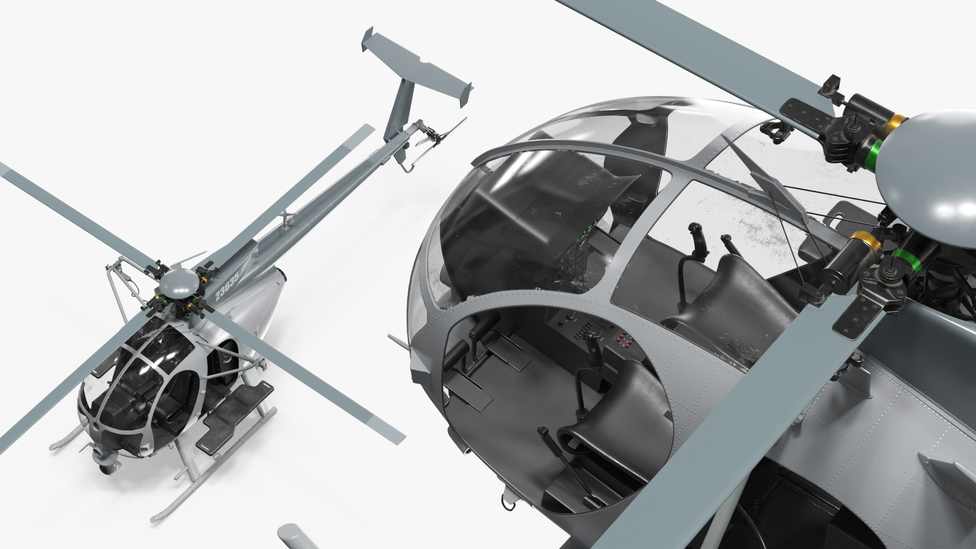 Tactical Recon Helicopter with Side Platform - view 6