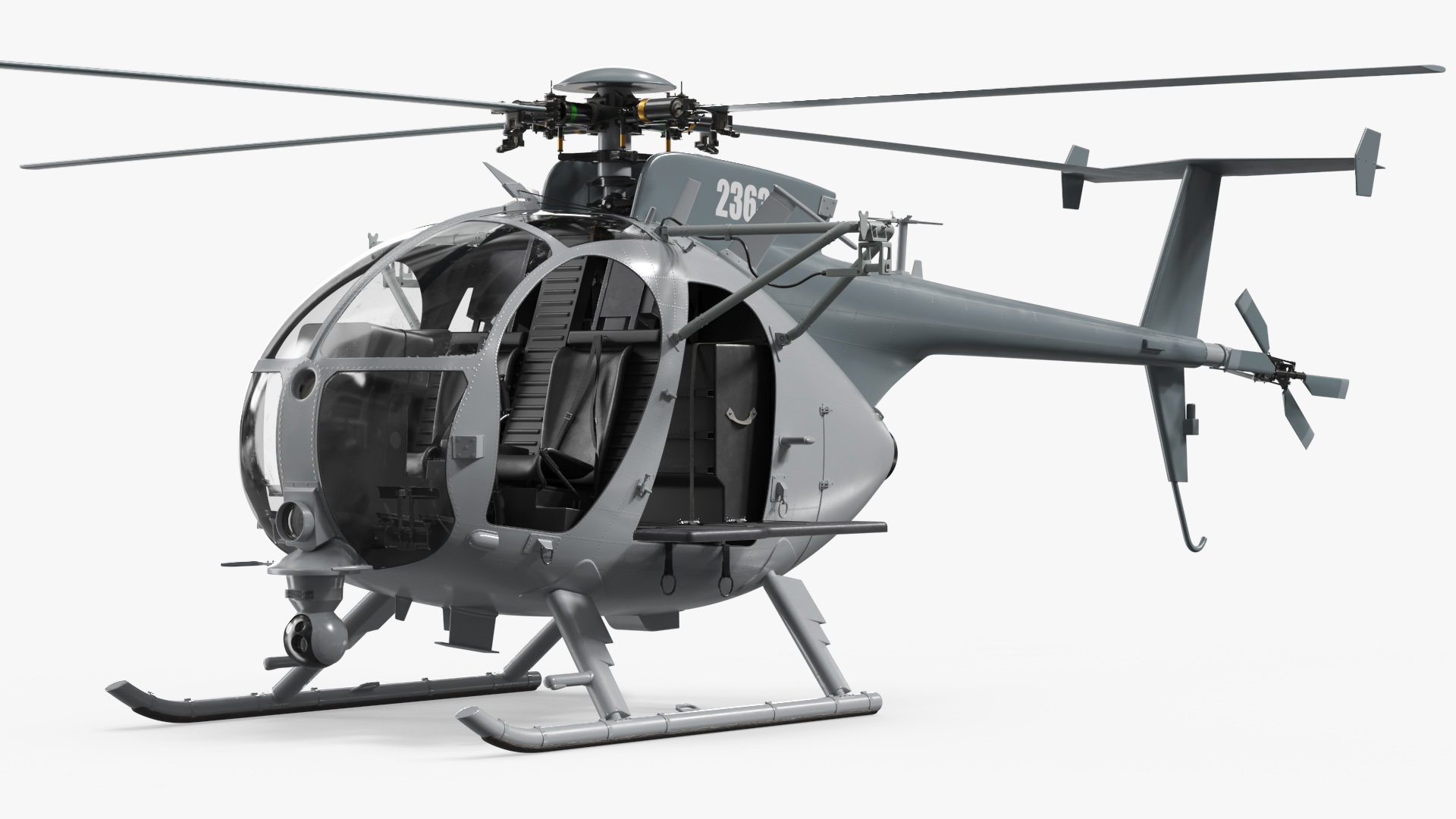 Tactical Recon Helicopter with Side Platform - view 2