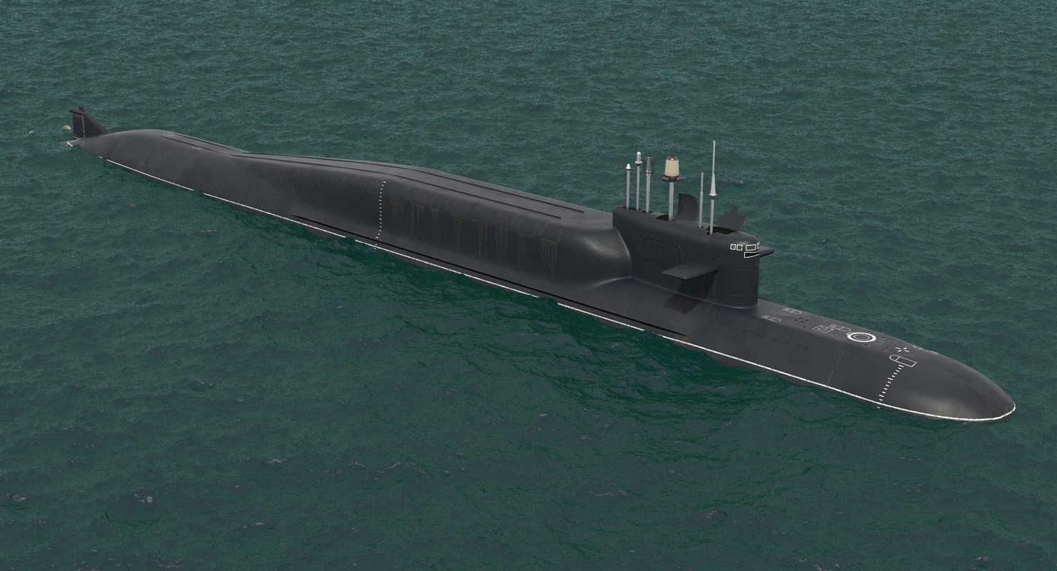 Russian Nuclear Strategic Submarine Delta IV Class Rigged 3D