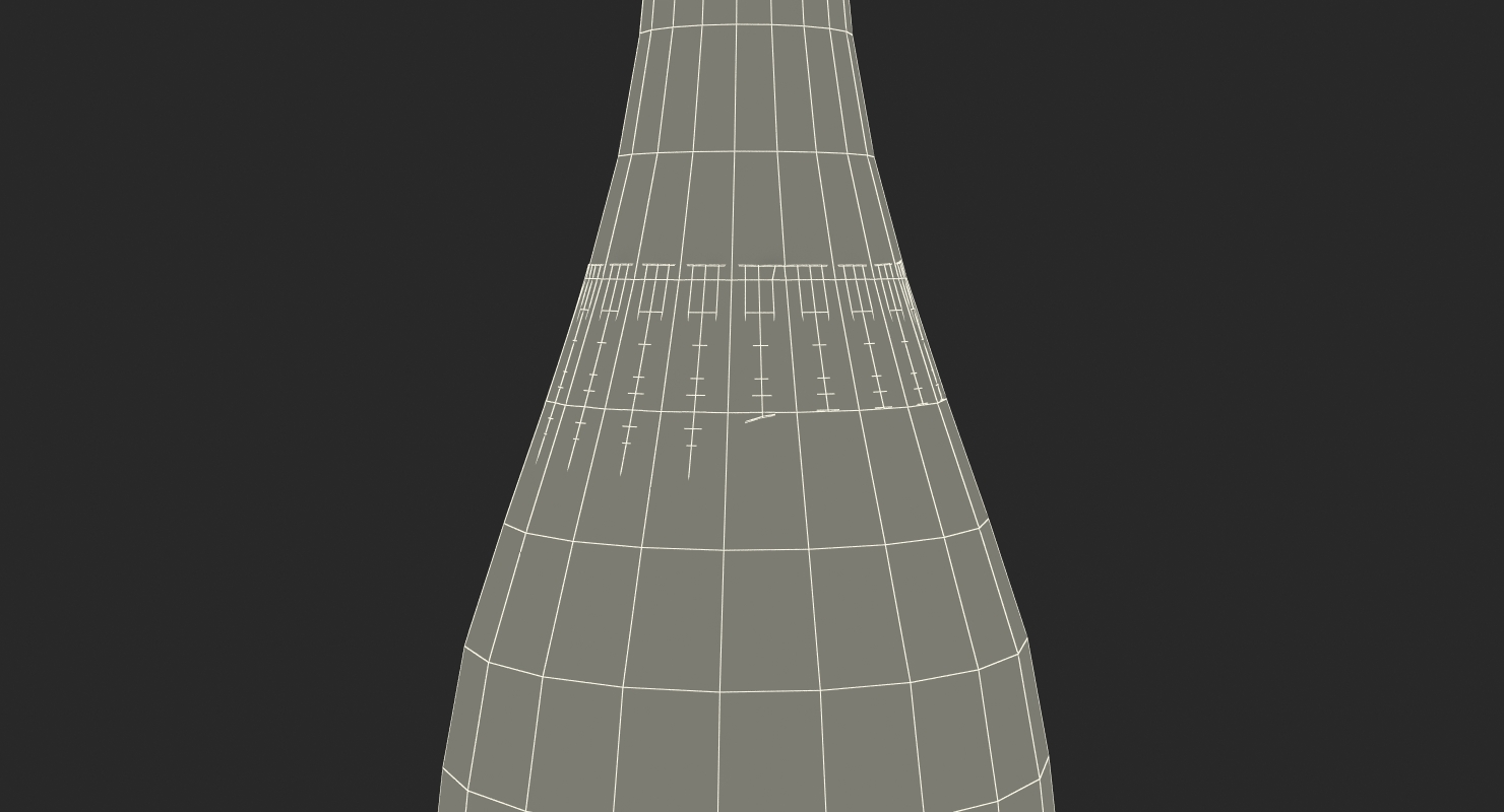 3D Champagne Bottle Krug Foil Top Removed model
