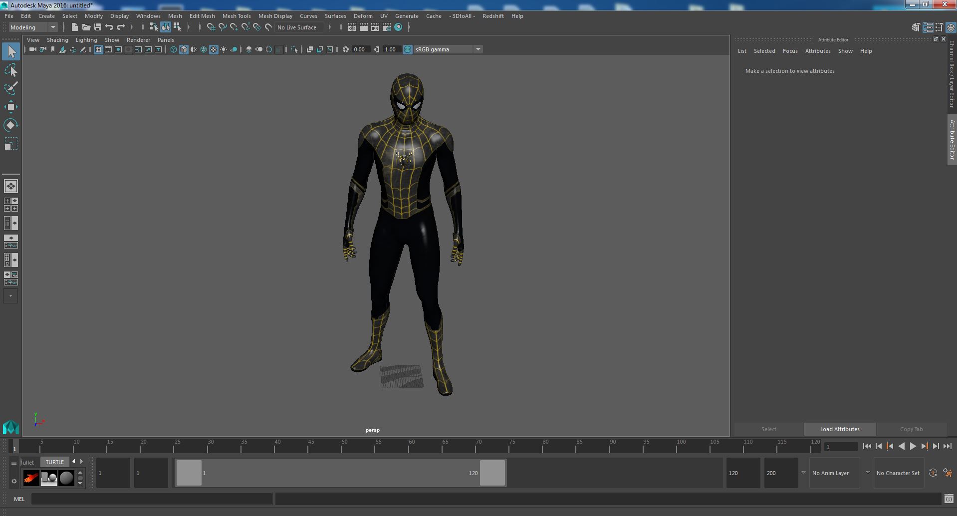Spiderman Black Suit Standing Pose 3D model