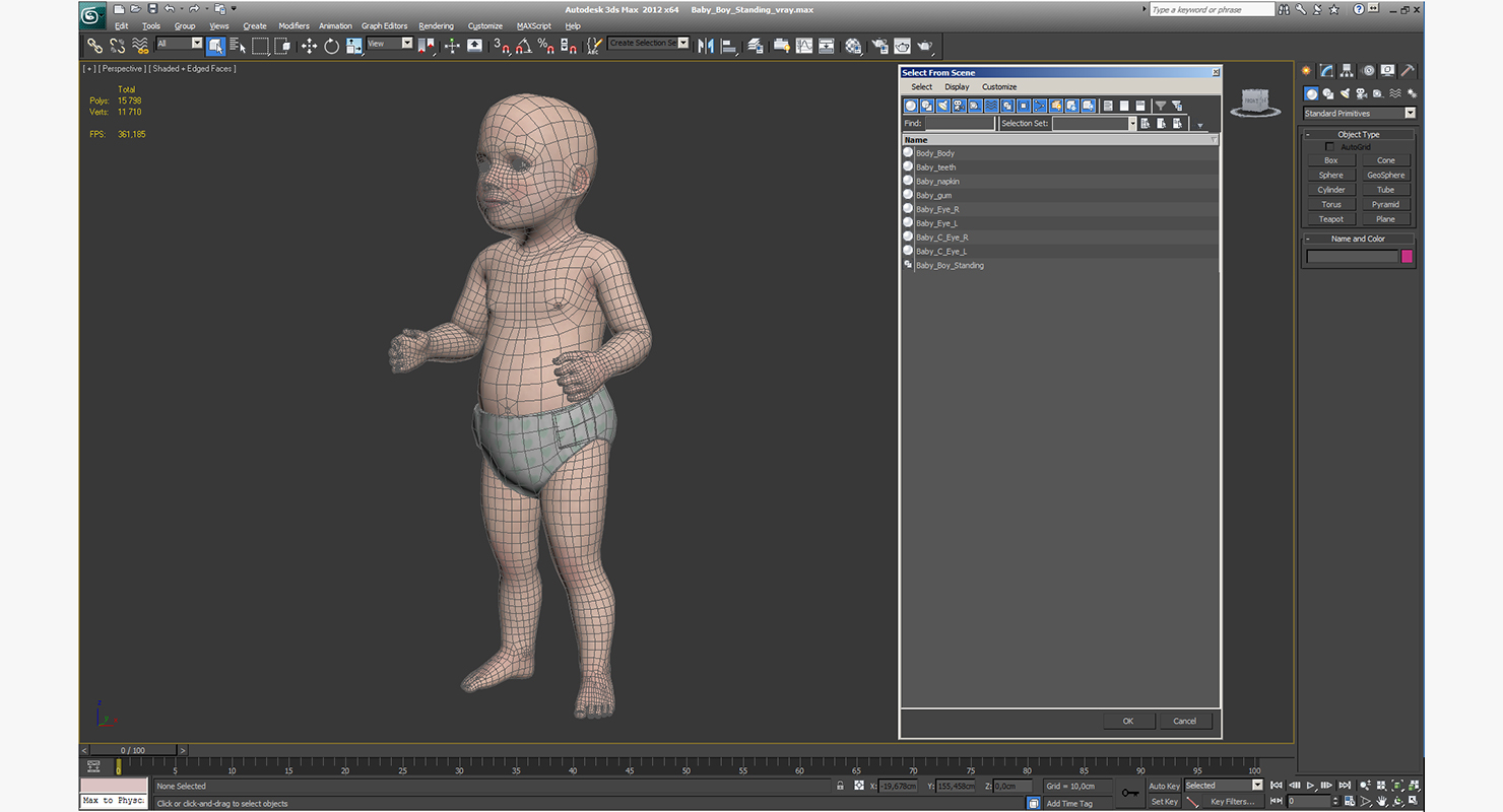 Baby Boy Standing 3D