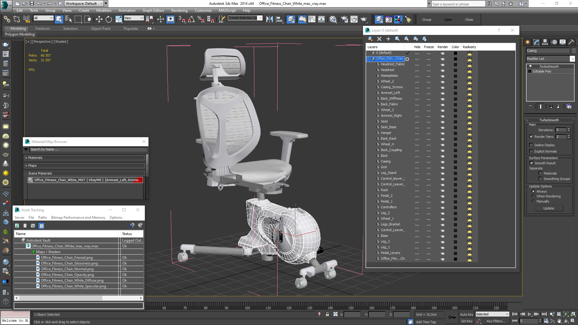 3D Office Fitness Chair White