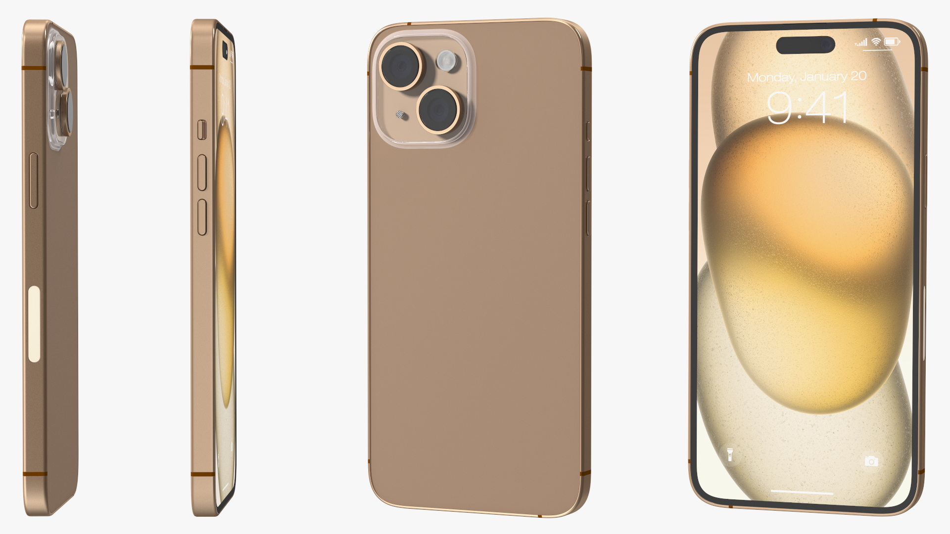 3D model Smartphone Brown Dual SIM