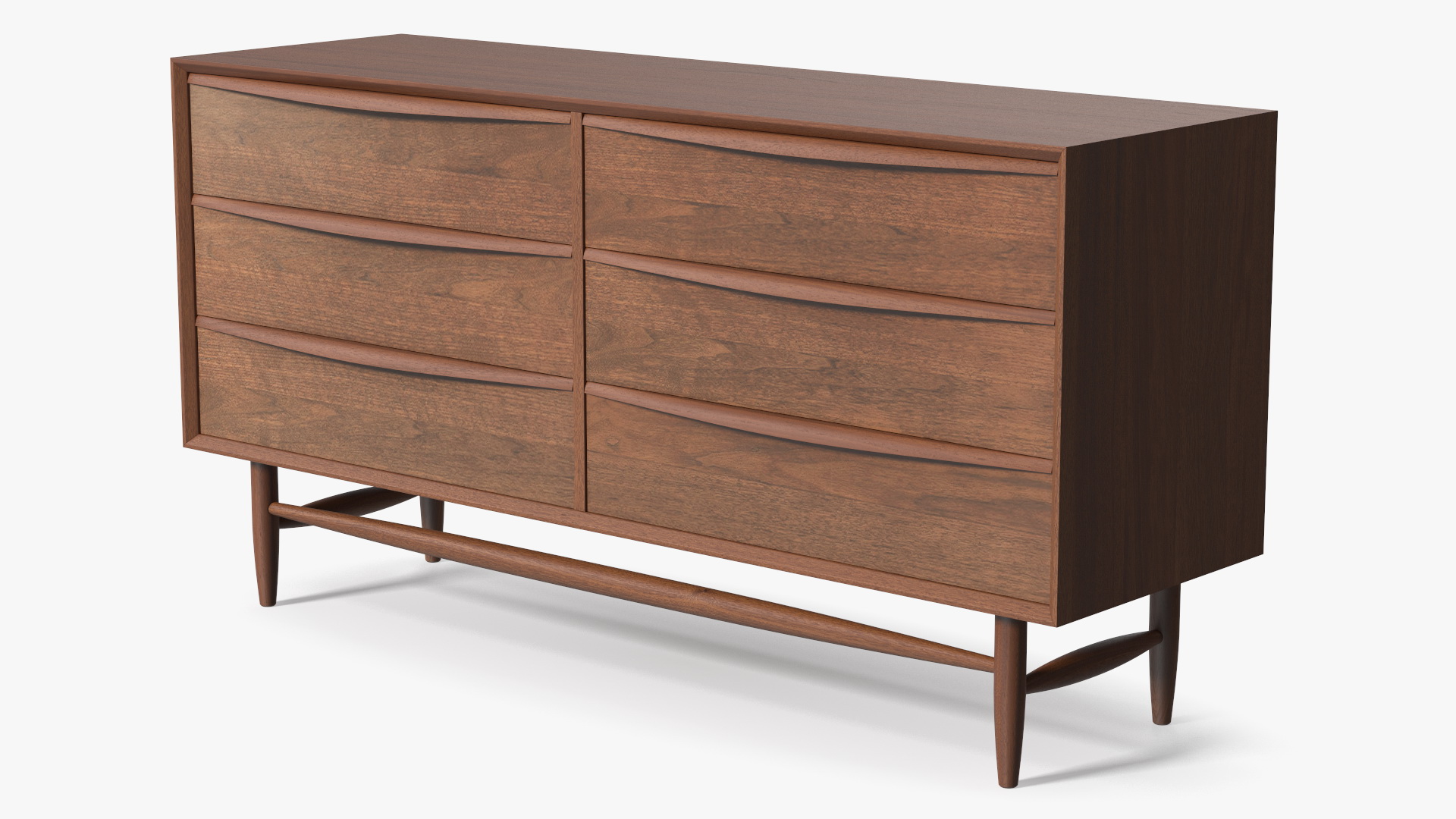 Lenia Walnut Sideboard 3D