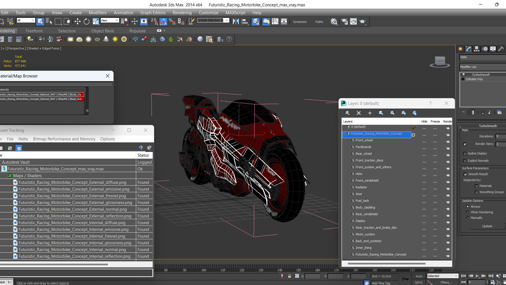 3D model Futuristic Racing Motorbike Concept