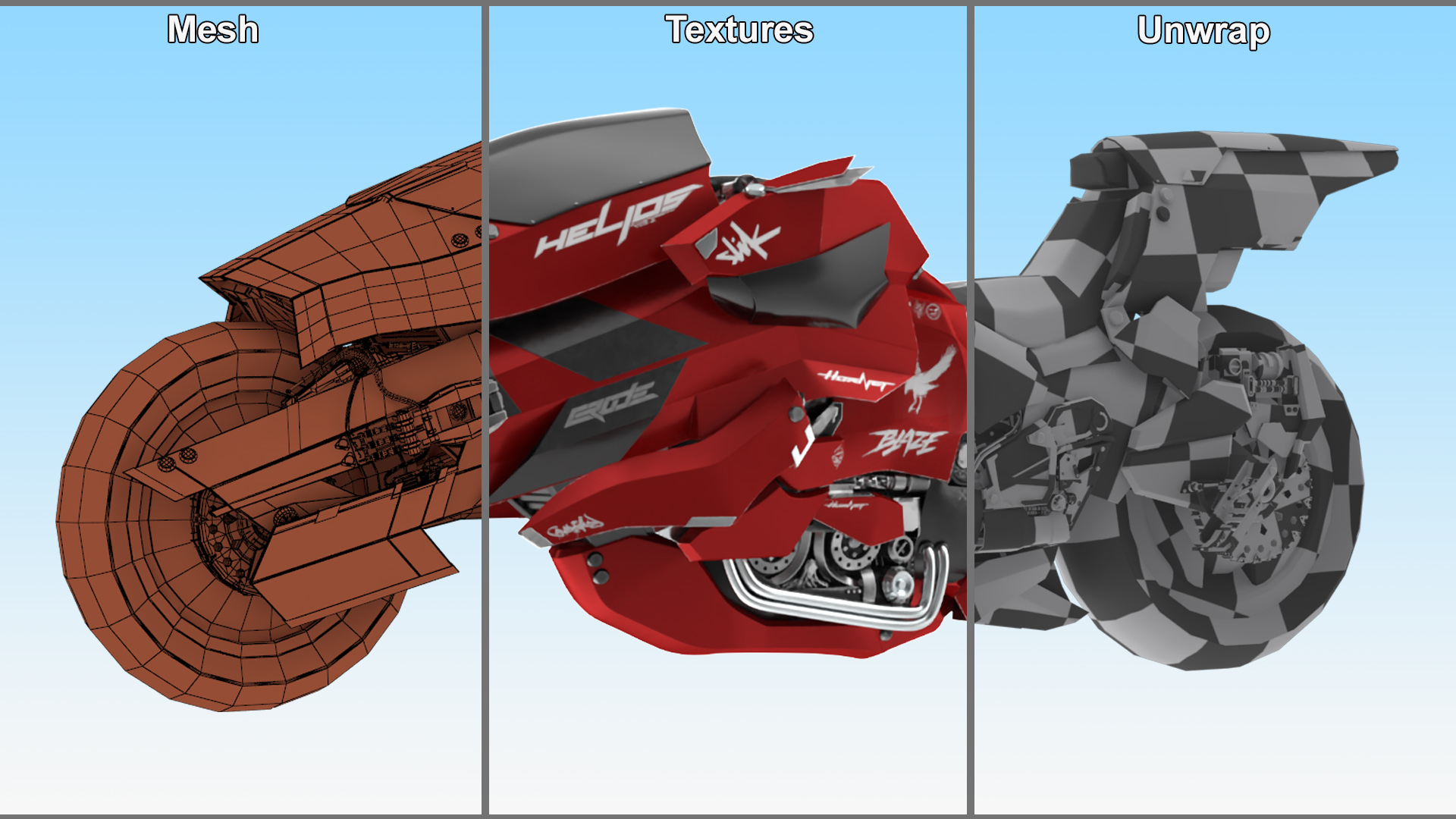 3D model Futuristic Racing Motorbike Concept