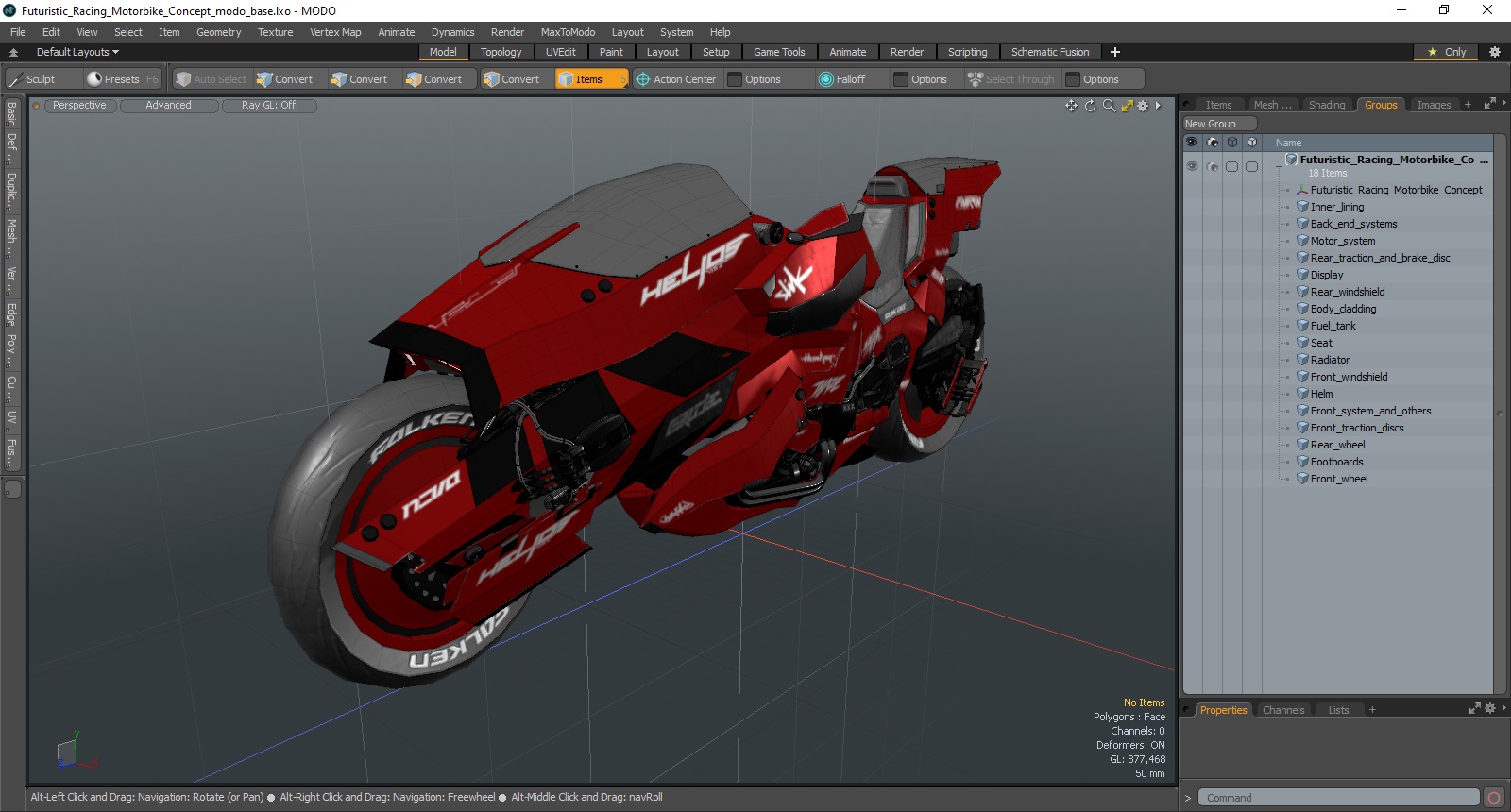 3D model Futuristic Racing Motorbike Concept