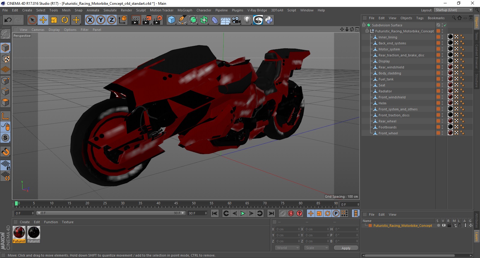 3D model Futuristic Racing Motorbike Concept
