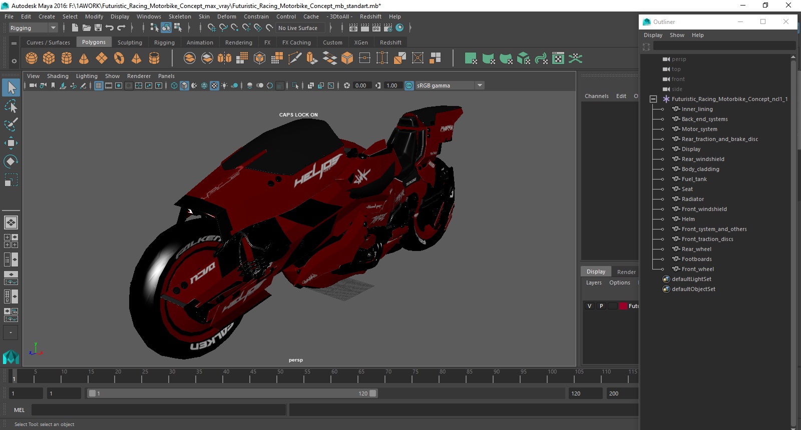 3D model Futuristic Racing Motorbike Concept