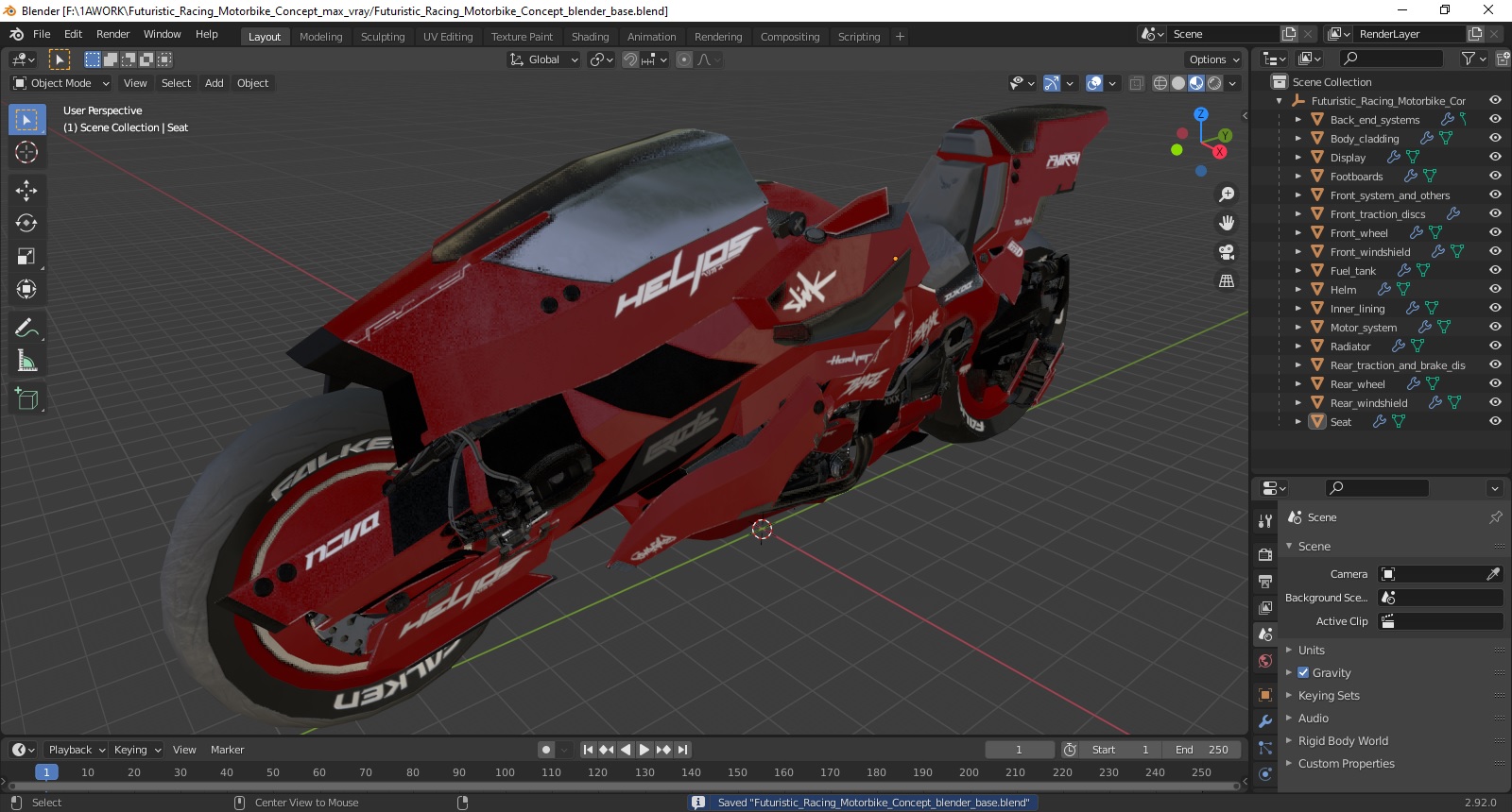 3D model Futuristic Racing Motorbike Concept