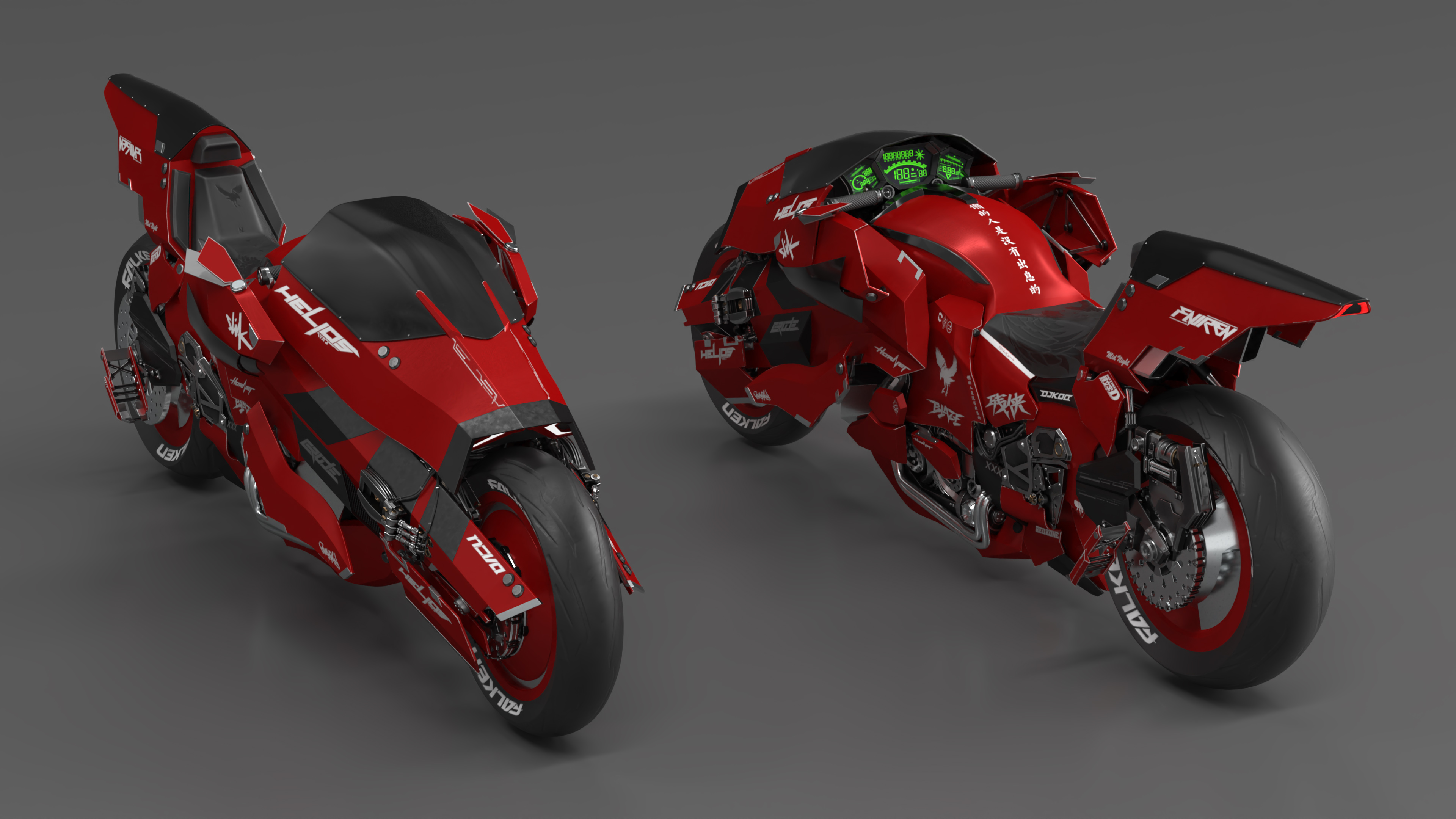 3D model Futuristic Racing Motorbike Concept