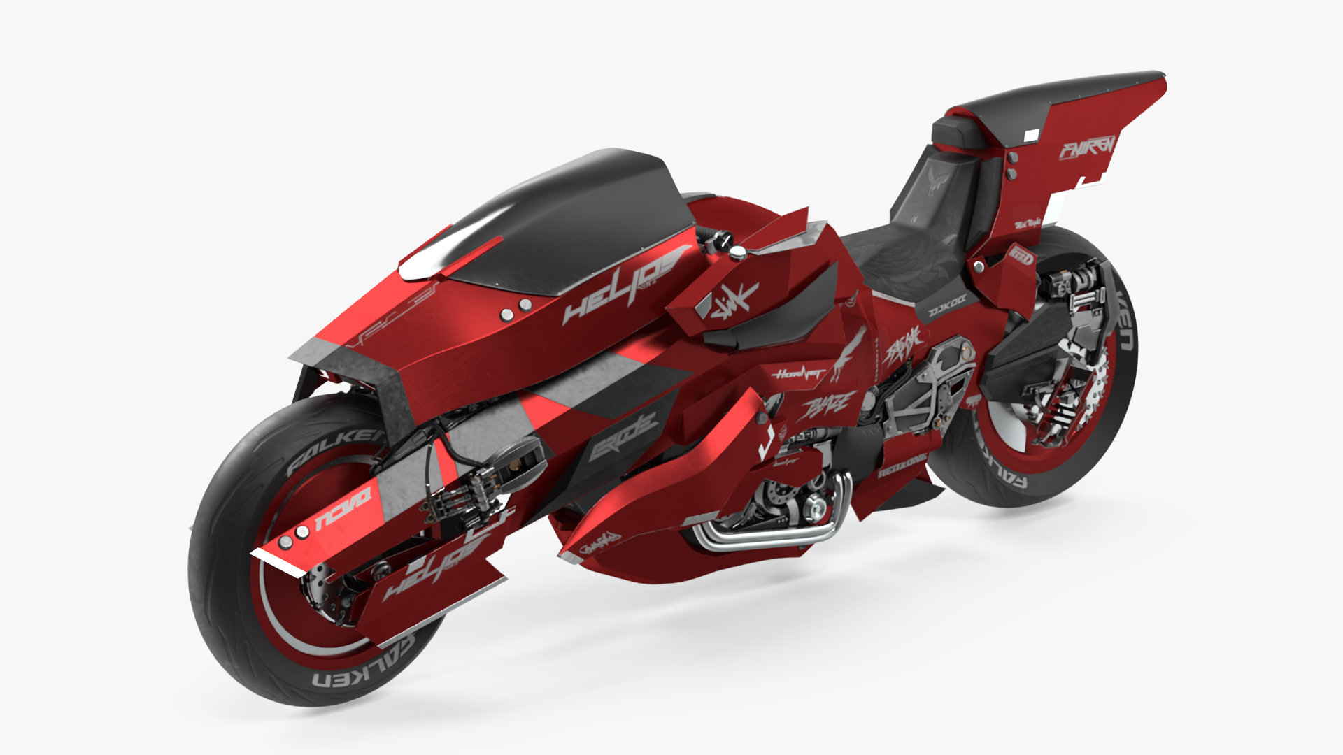 3D model Futuristic Racing Motorbike Concept