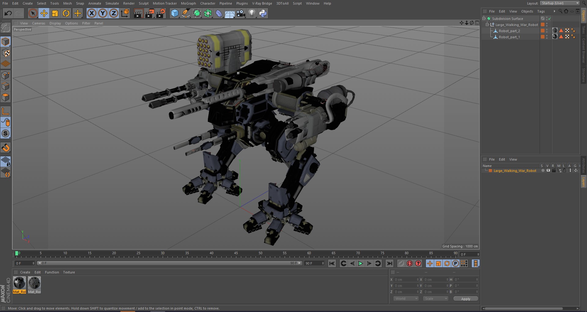 3D Large Walking War Robot model
