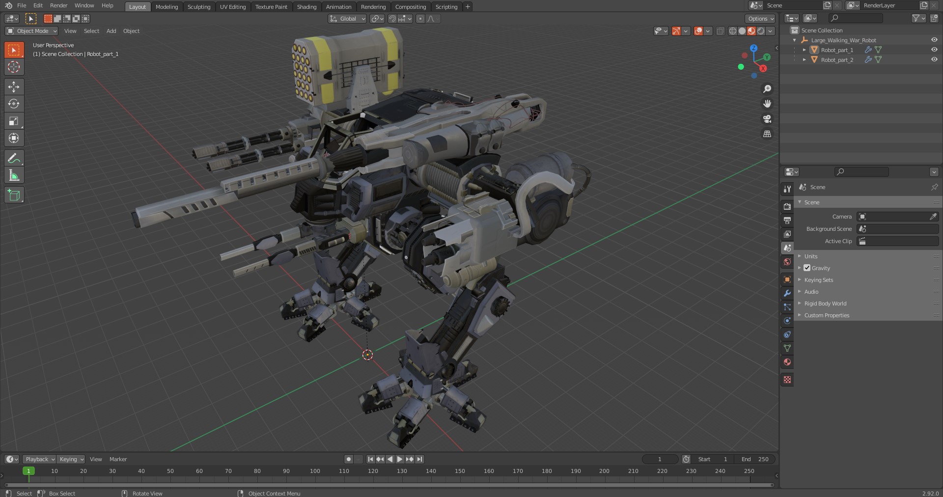 3D Large Walking War Robot model
