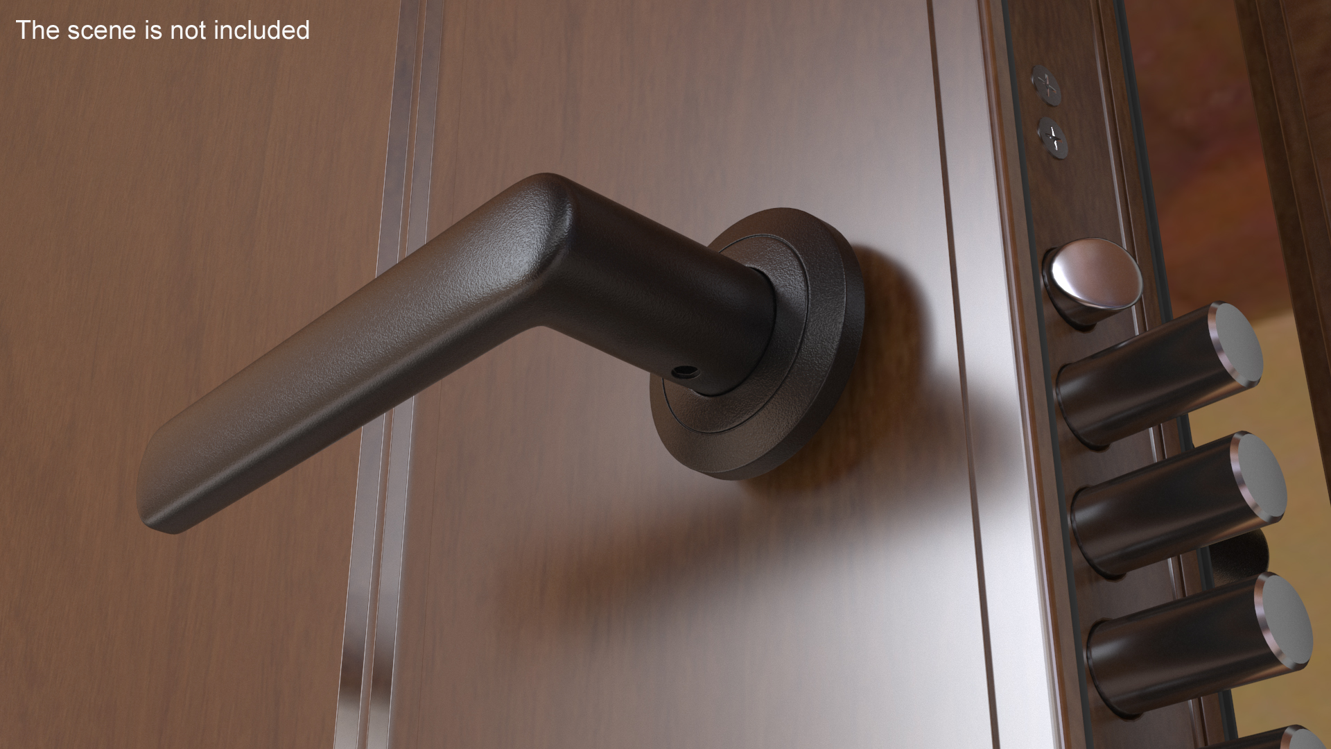 Black Straight Door Handles 3D