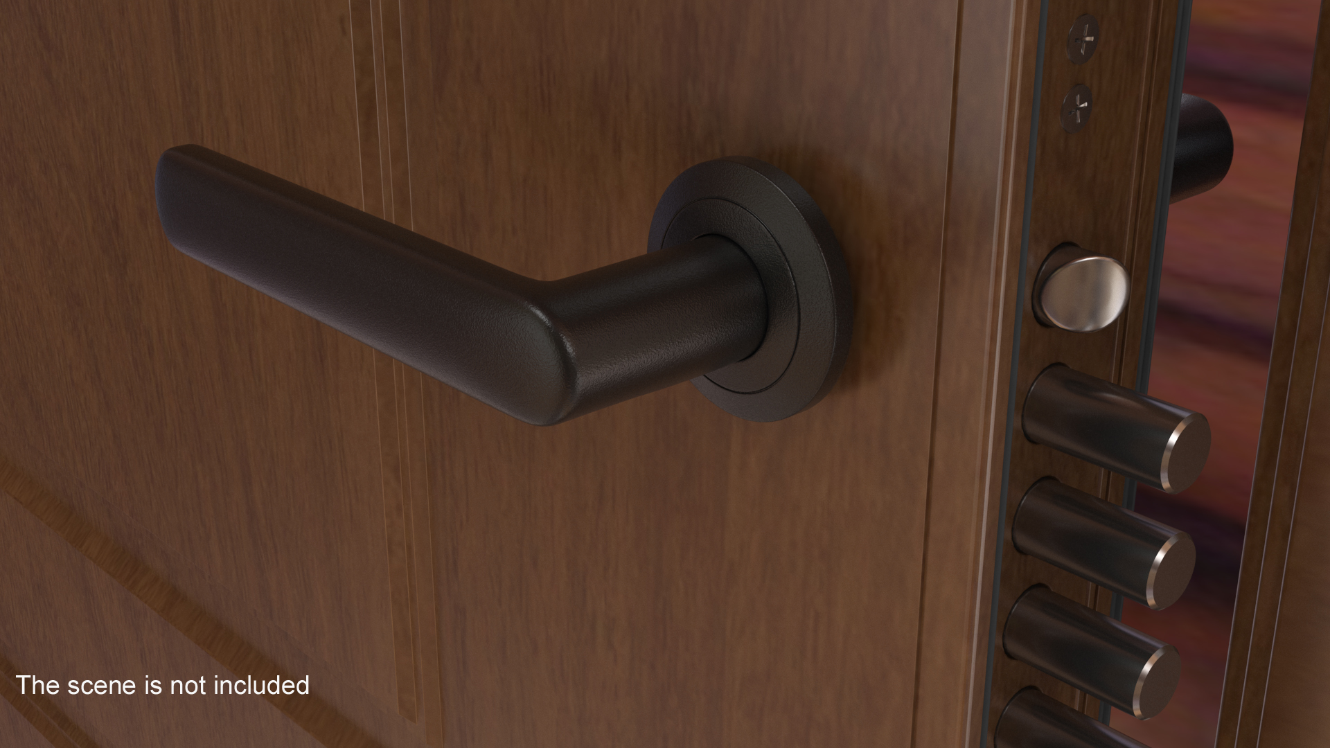 Black Straight Door Handles 3D