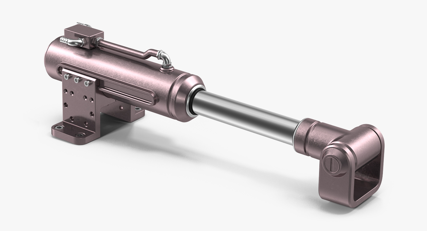 Anodized Hydraulic Cylinder 6 3D model