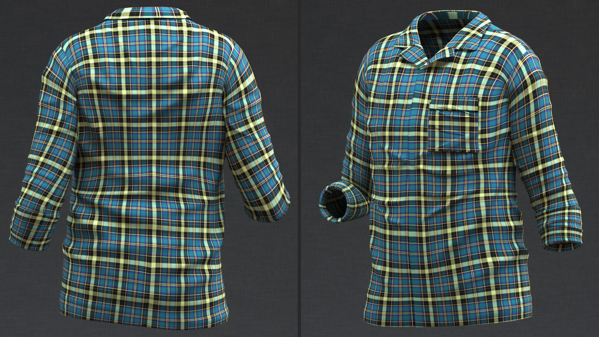 3D model Men Plaid Shirt