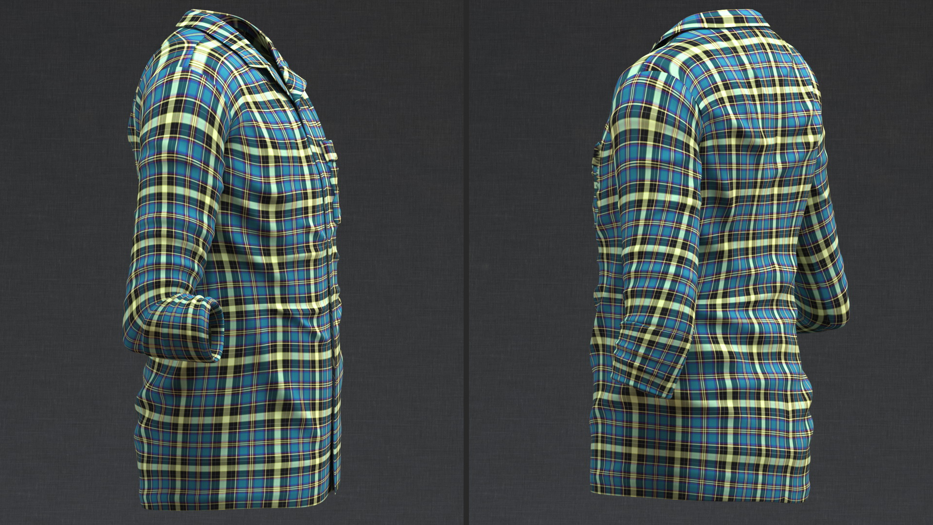 3D model Men Plaid Shirt