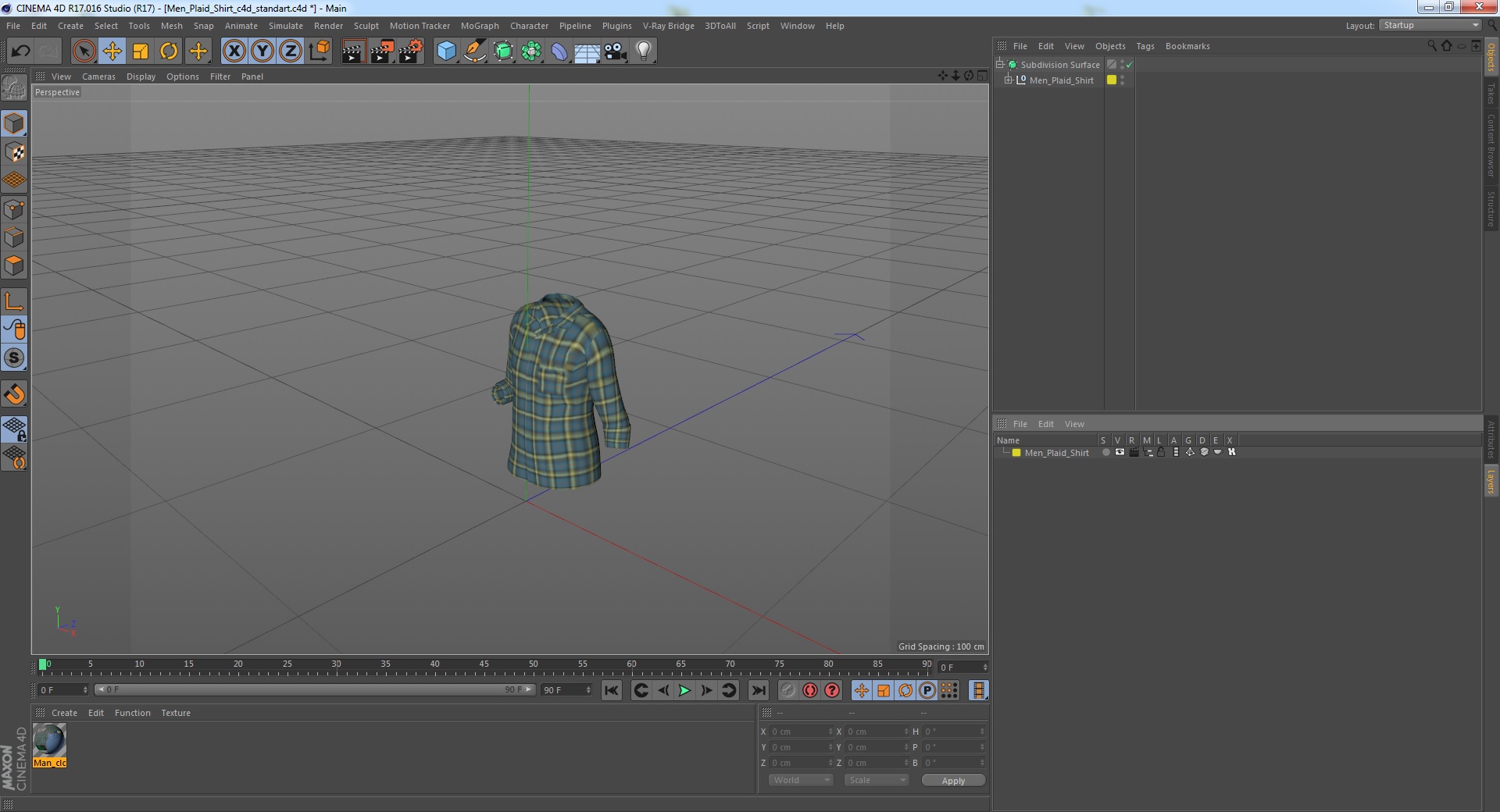 3D model Men Plaid Shirt