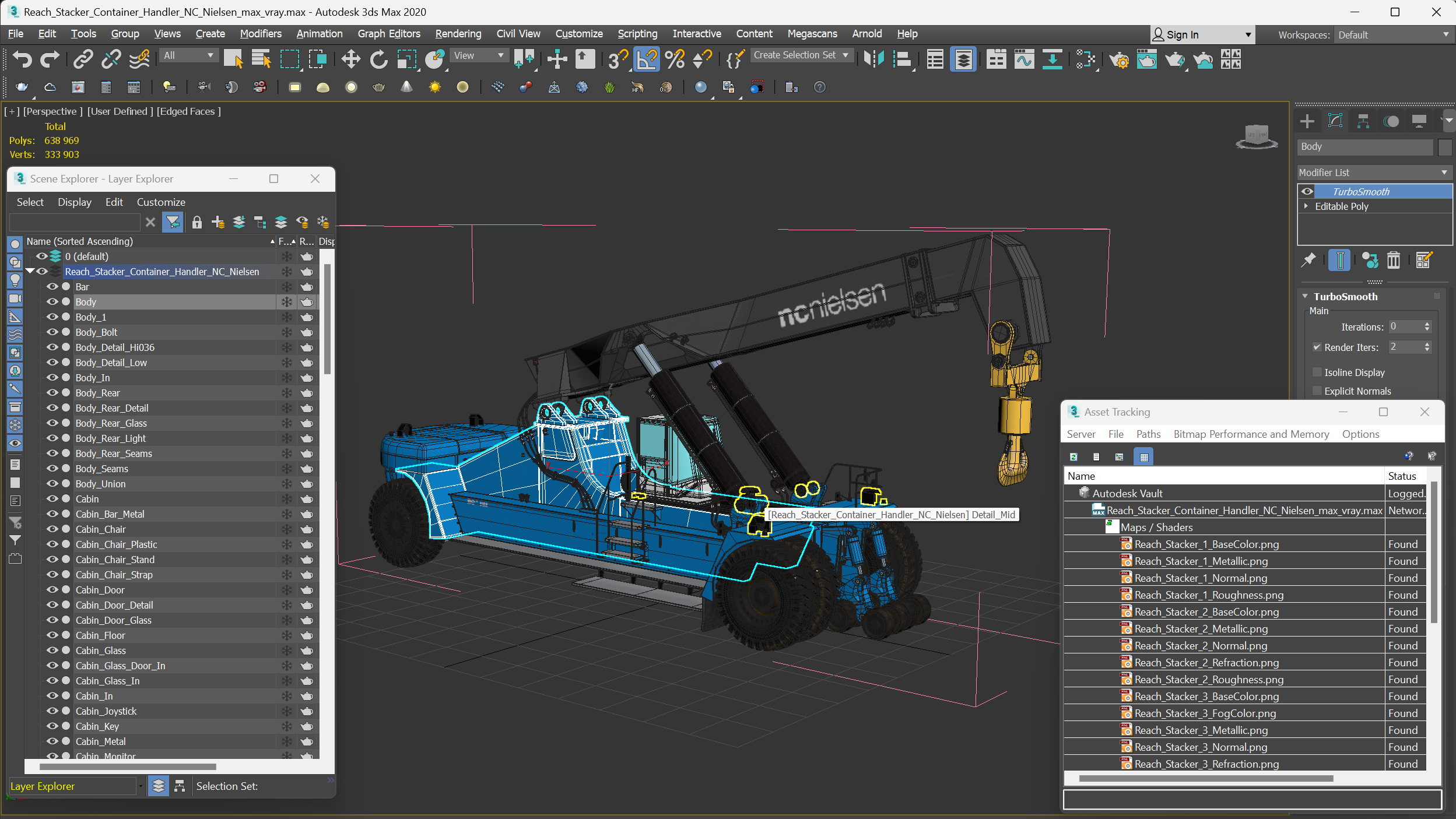 Reach Stacker Container Handler NC Nielsen 3D
