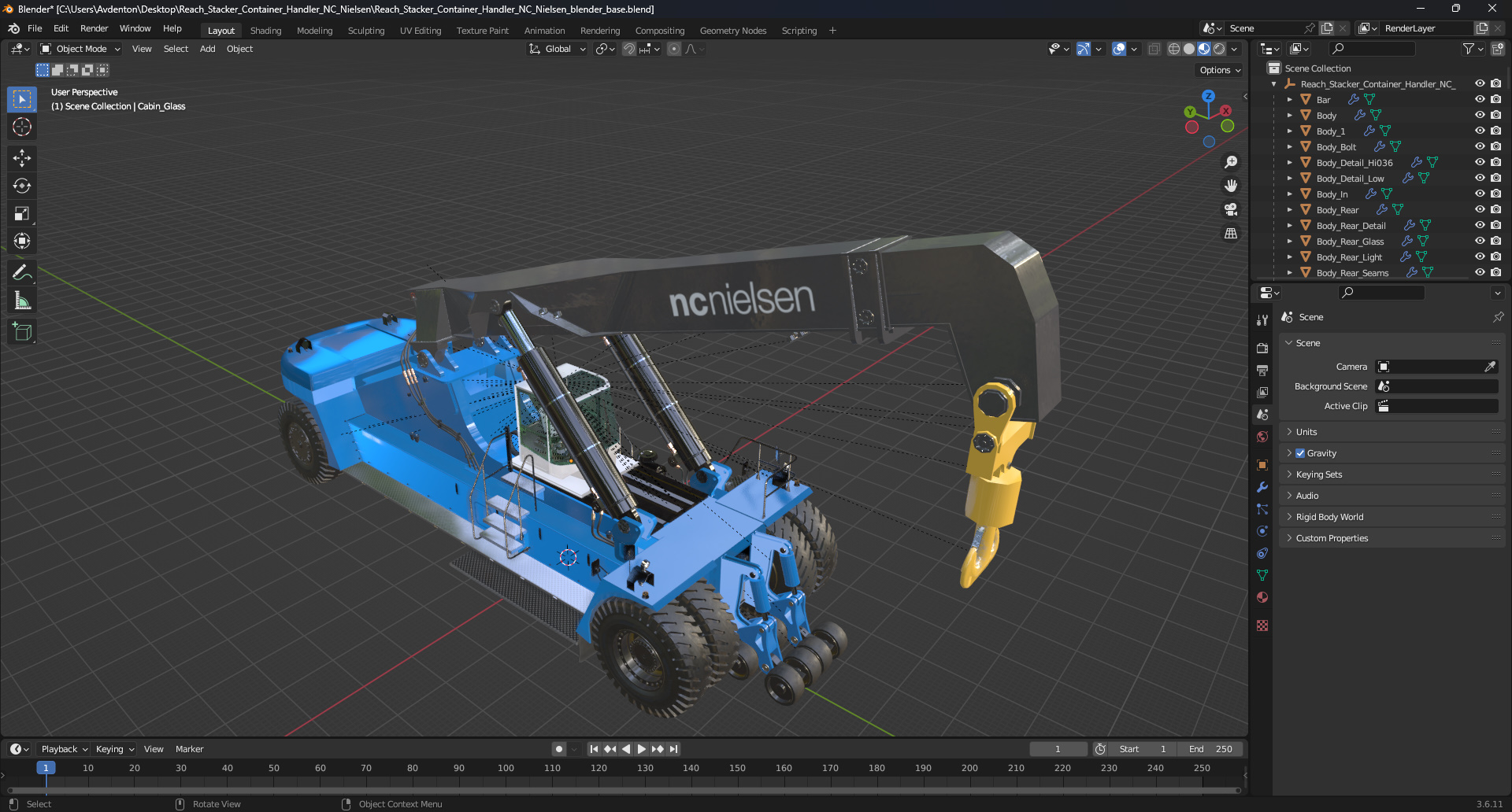 Reach Stacker Container Handler NC Nielsen 3D