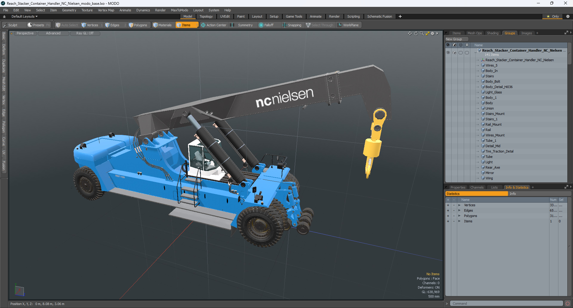 Reach Stacker Container Handler NC Nielsen 3D