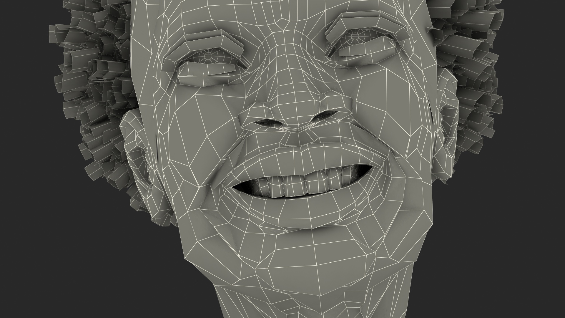 3D model Elderly Afro American Woman Head Smiling