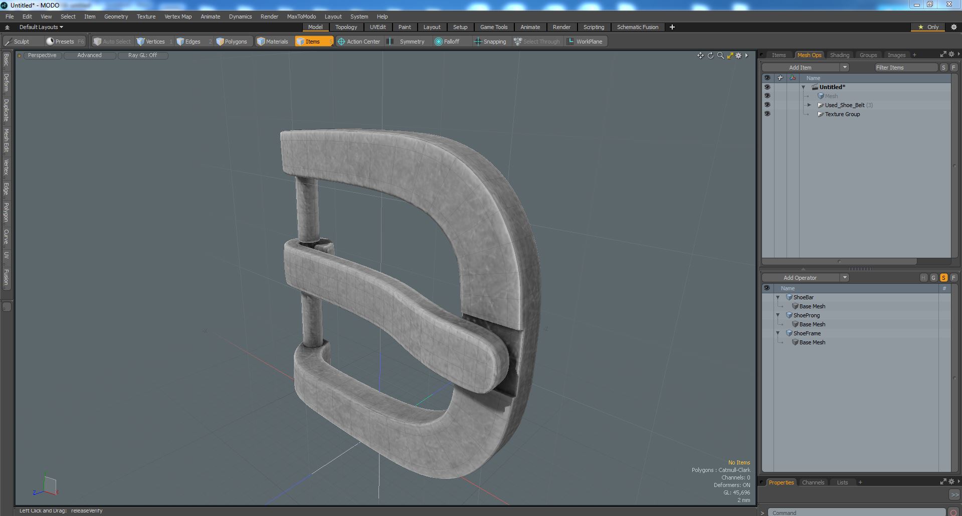 Used Shoe Belt 3D model