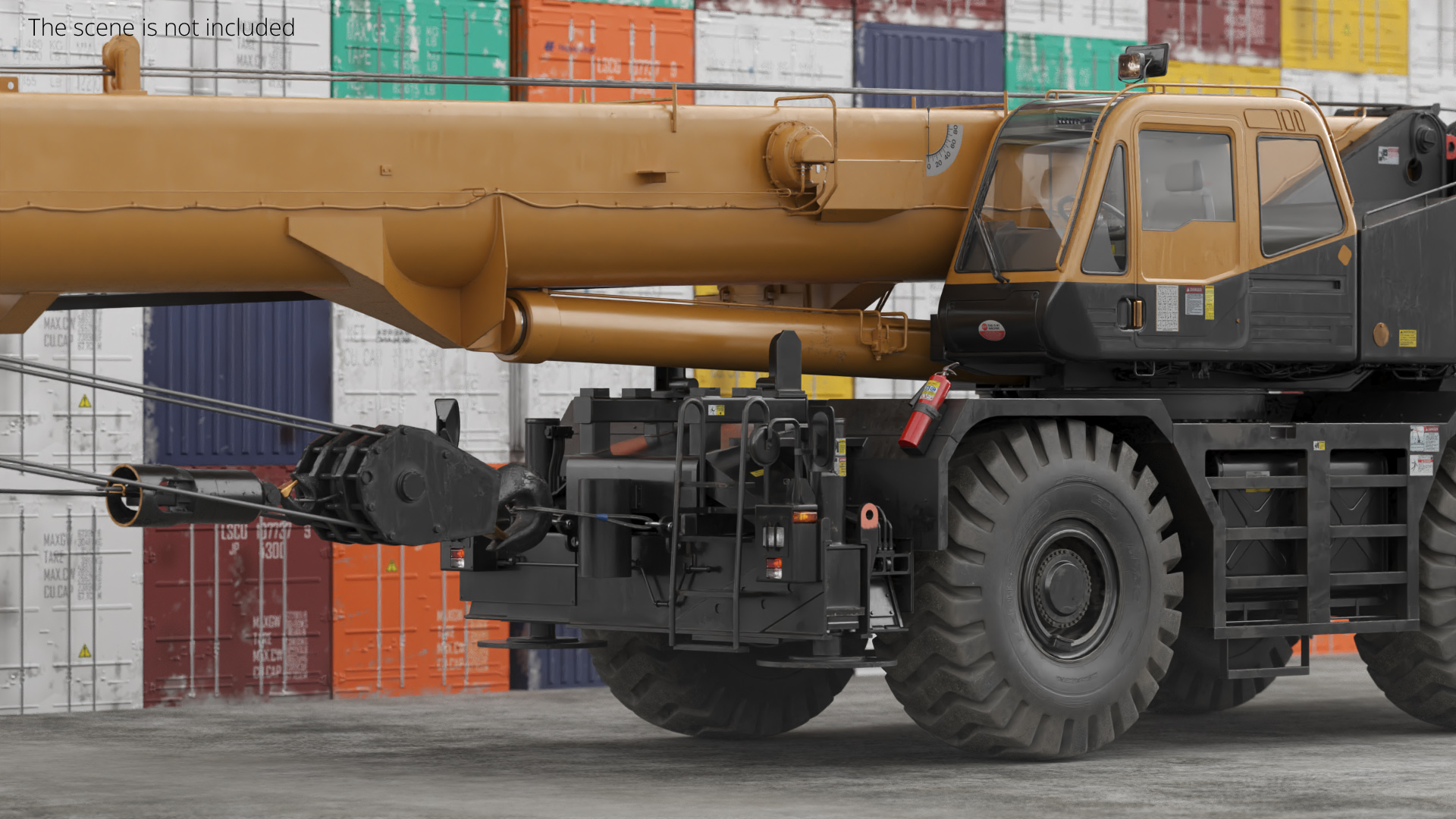 Industrial Lifting Crane Vehicle Rigged - view 4