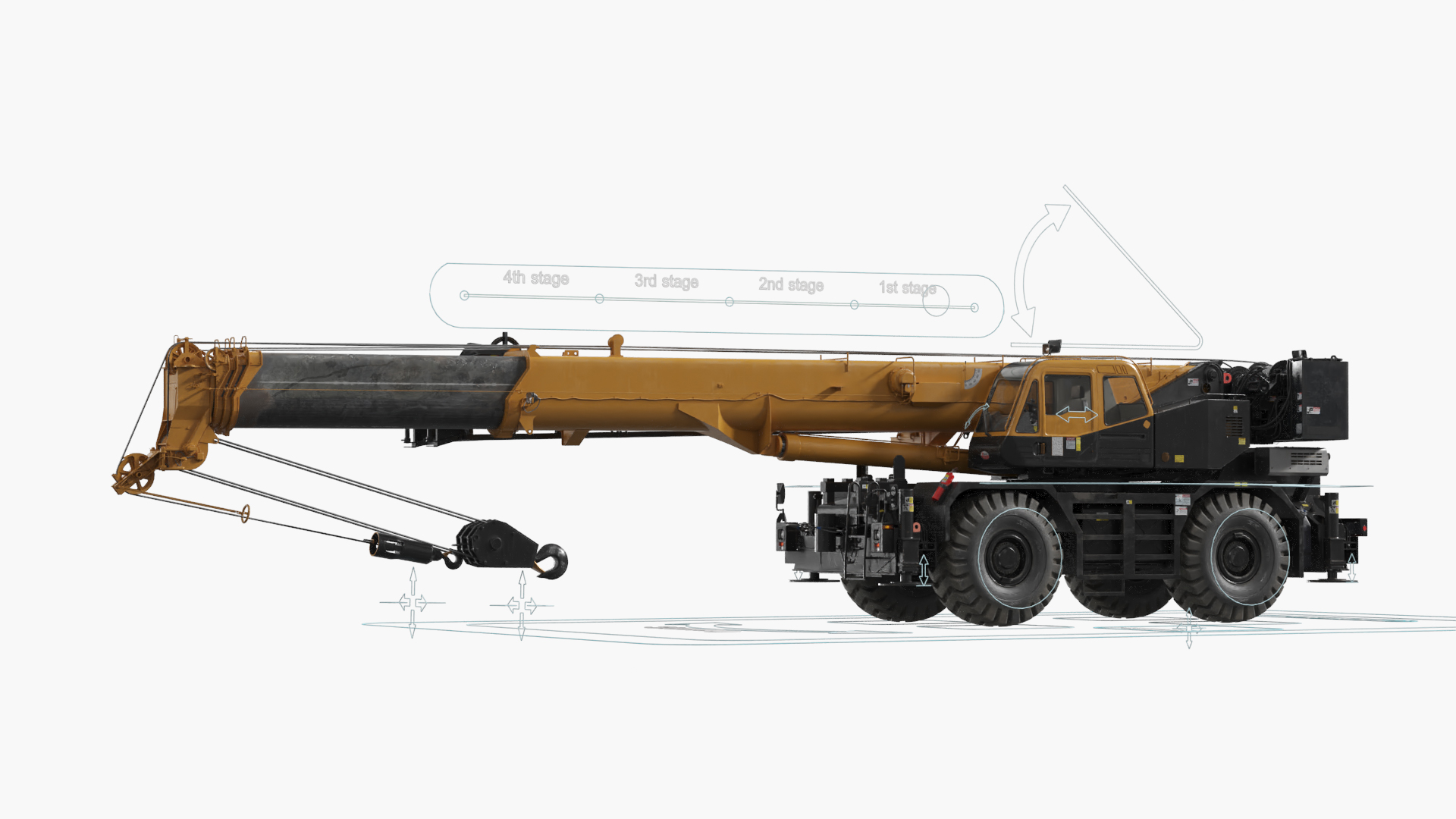 Industrial Lifting Crane Vehicle Rigged - view 5