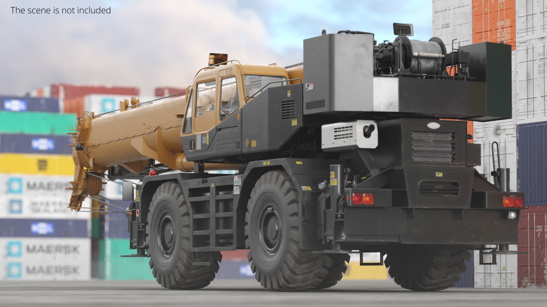 Industrial Lifting Crane Vehicle Rigged - view 3