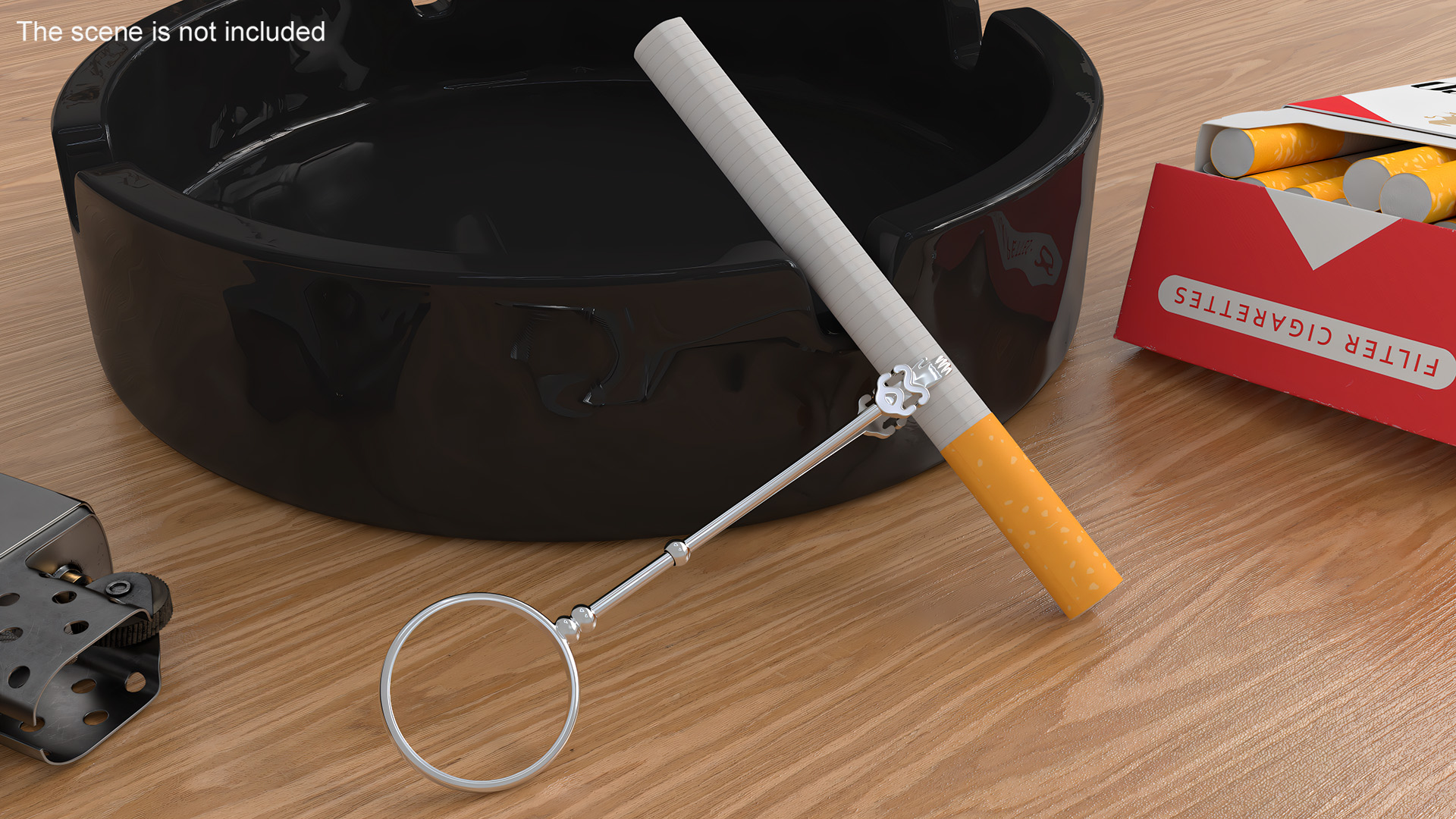 3D Vintage Silver Ring Cigarette Holder