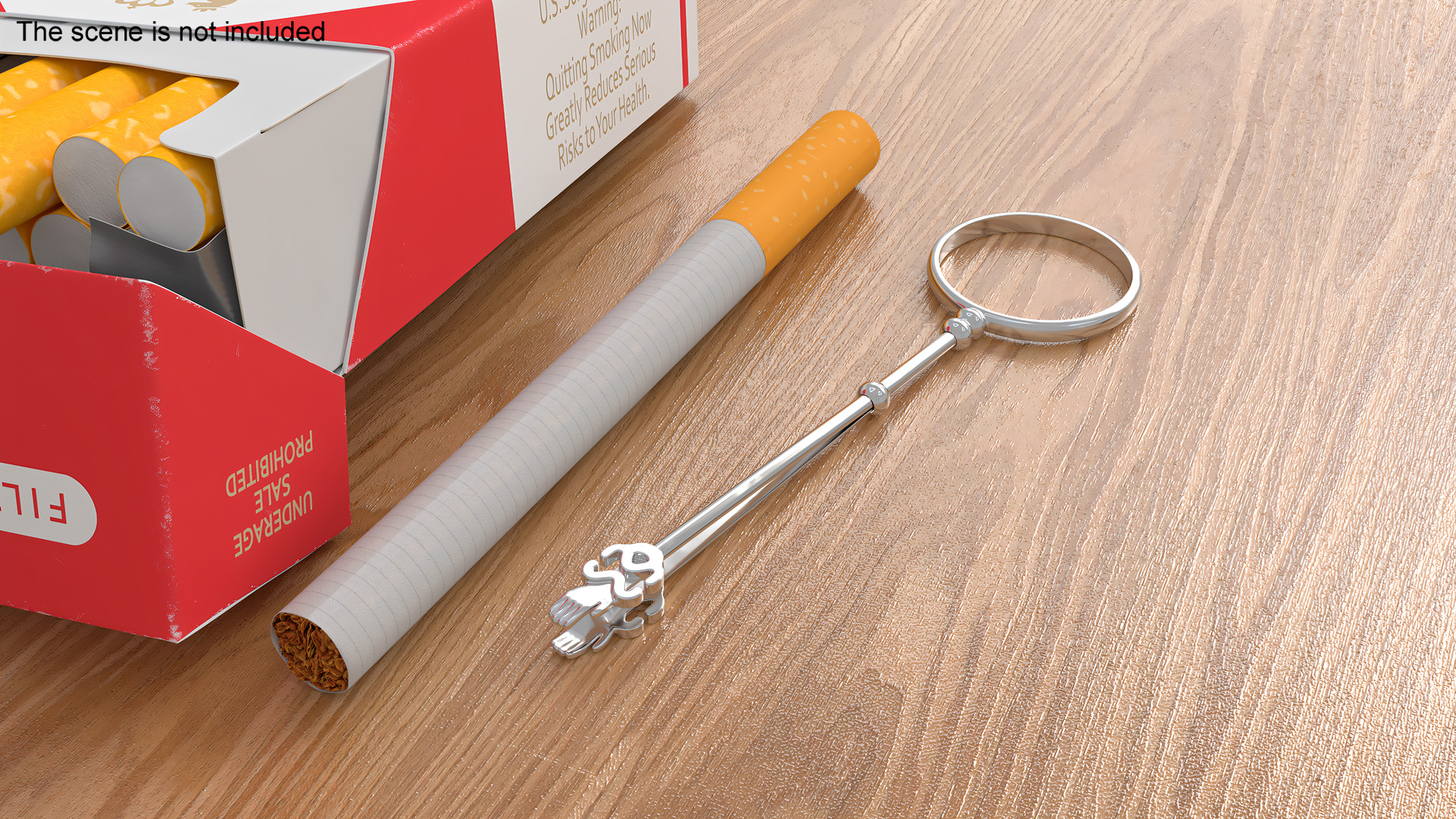 3D Vintage Silver Ring Cigarette Holder