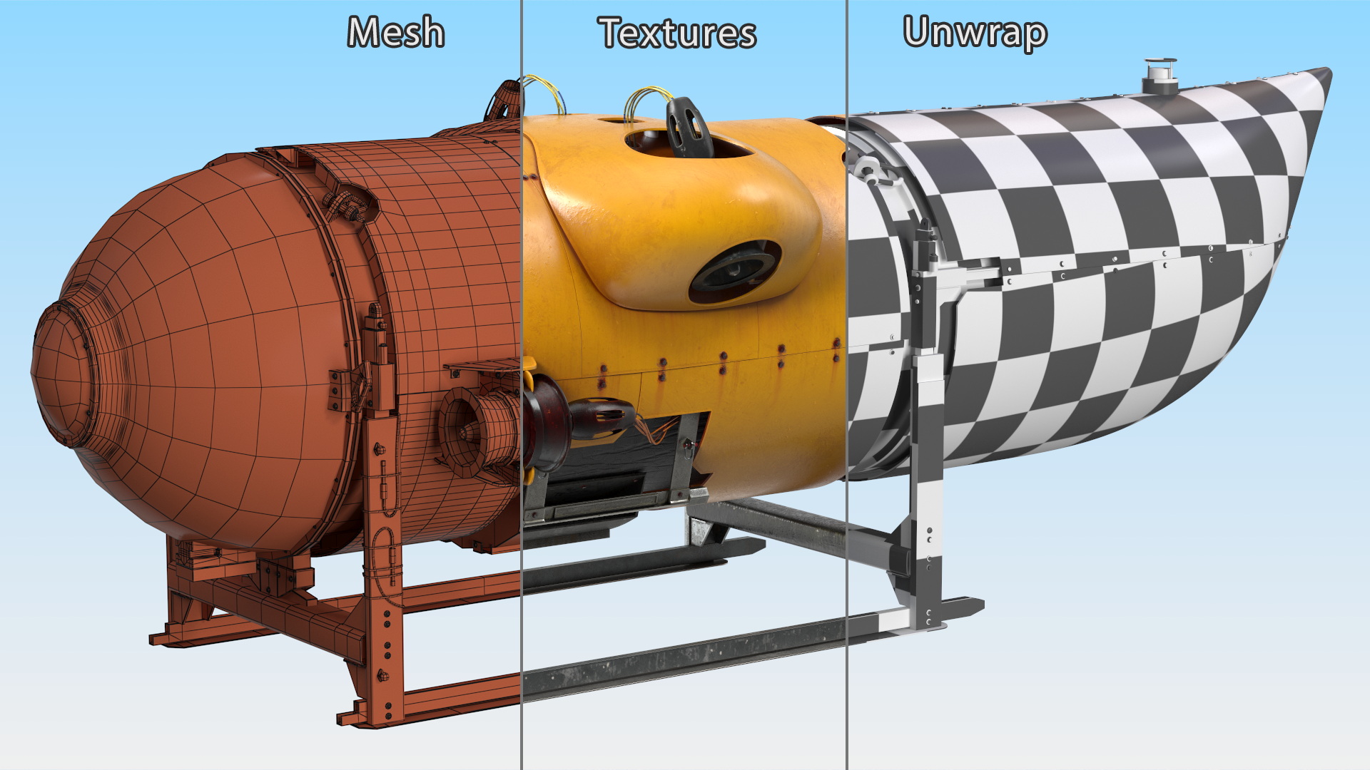 3D Tourist Modern Submarine Old model