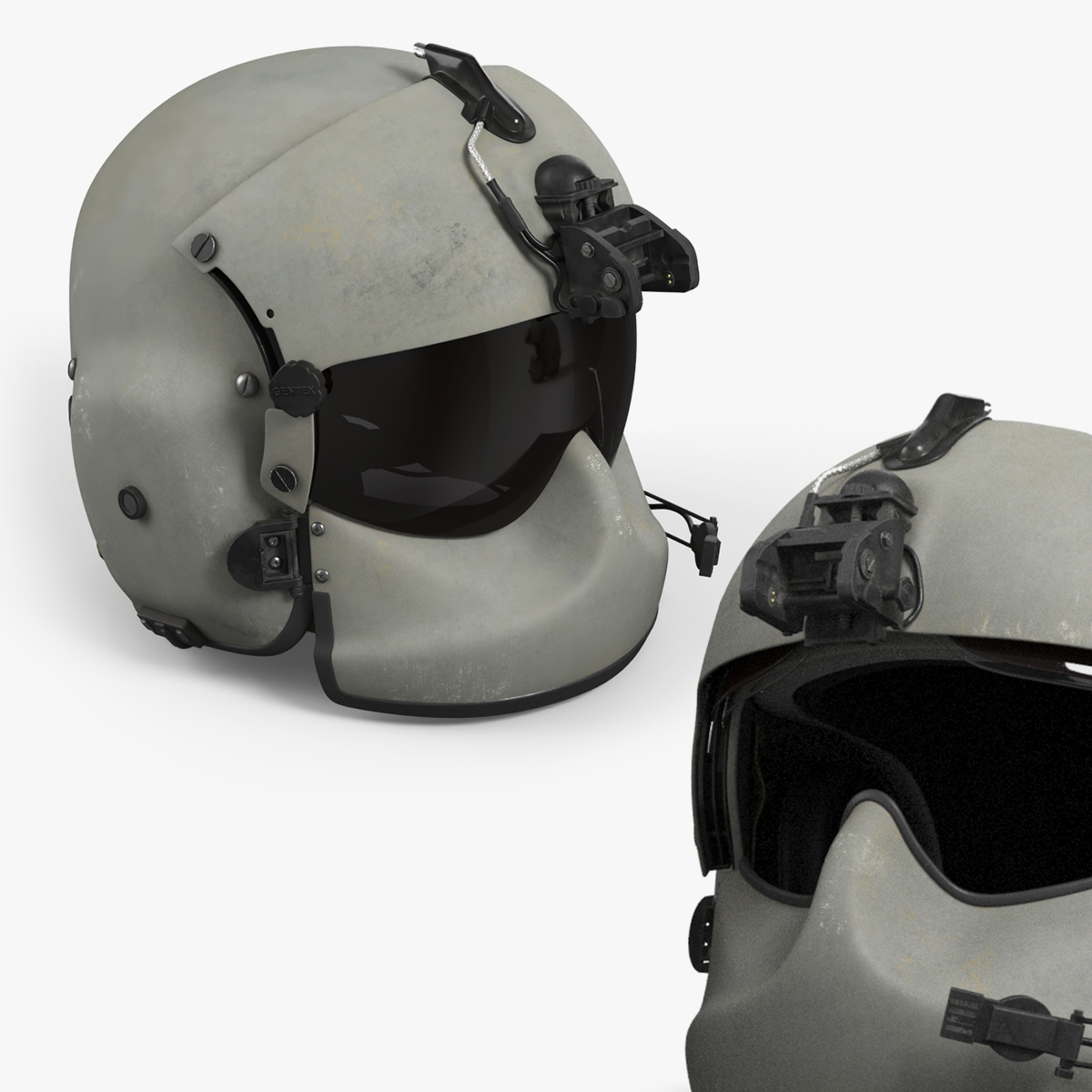 Gentex HGU-56 P Protective Flight Helmet Rigged