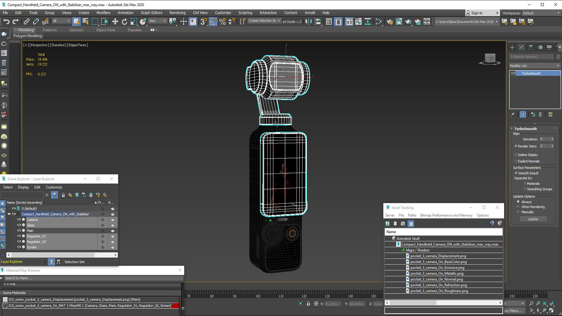 Compact Handheld Camera ON with Stabilizer 3D