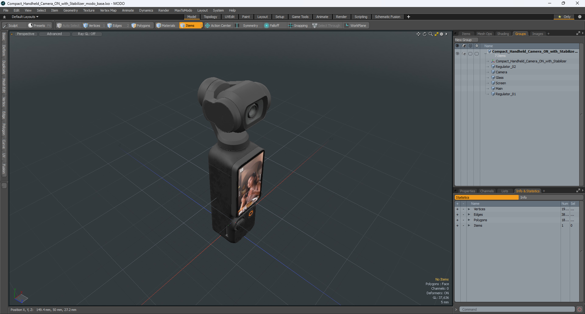 Compact Handheld Camera ON with Stabilizer 3D