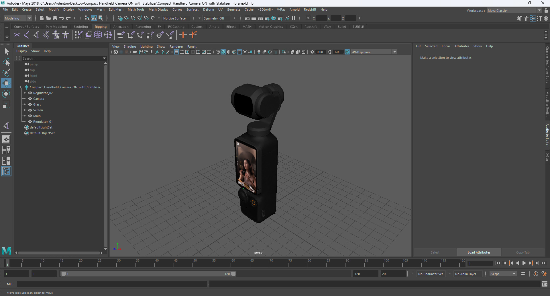 Compact Handheld Camera ON with Stabilizer 3D