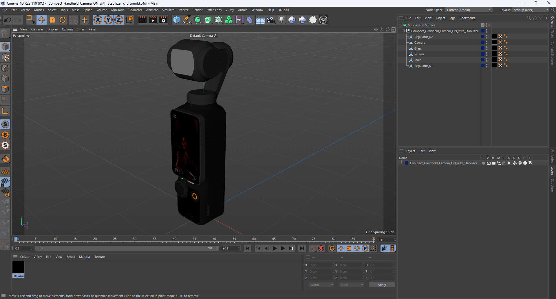 Compact Handheld Camera ON with Stabilizer 3D