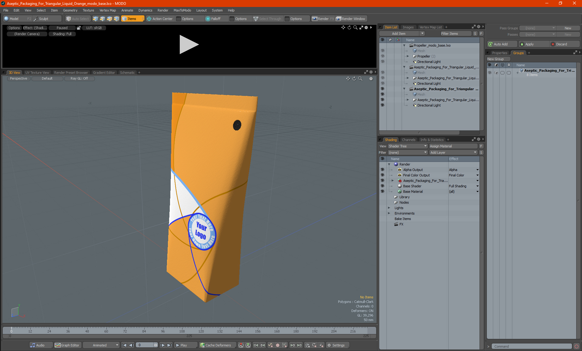3D Aseptic Packaging For Triangular Liquid Orange