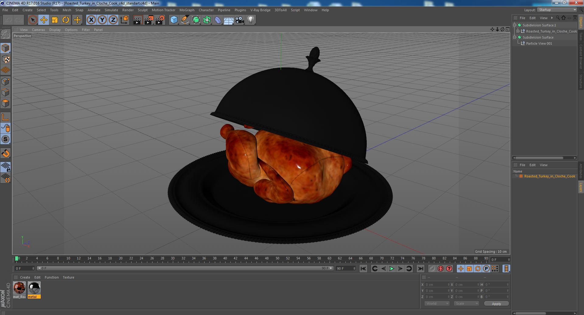 Roasted Turkey in Cloche Cook 3D model
