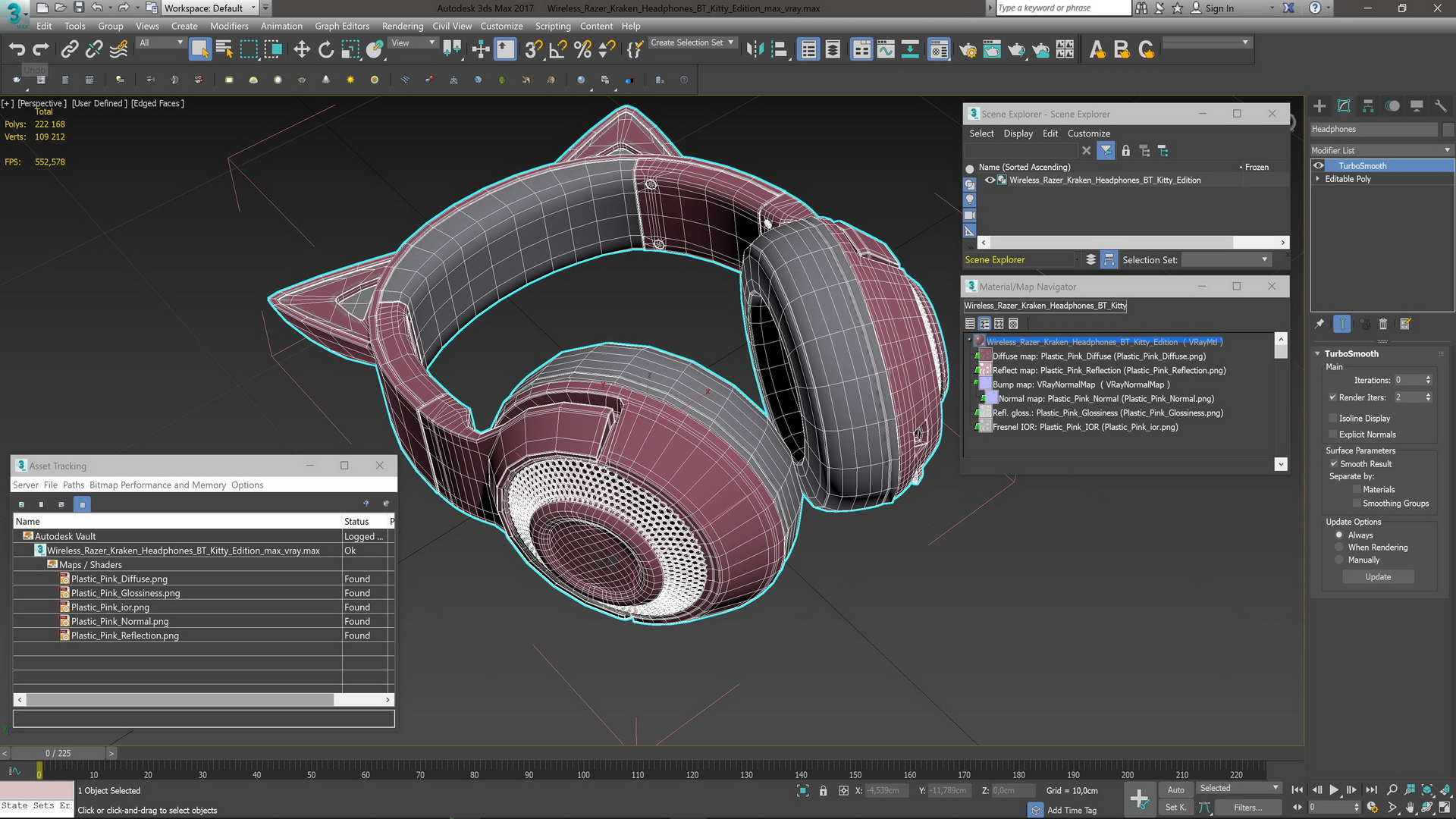 Wireless Razer Kraken Headphones BT Kitty Edition 3D model